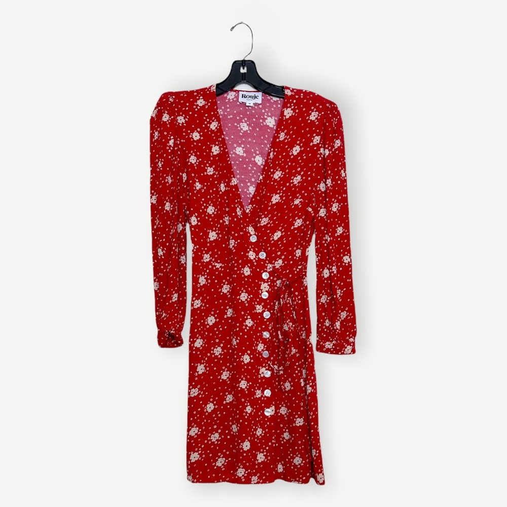 ROUJE Paris Gabinette Long Sleeve Wrap Mini Dress - Picture 6 of 11